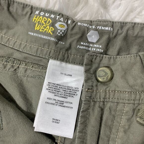 MOUNTAIN HARDWEAR capri tabbed hem zip/snap fly pockets women’s size 4 - Picture 3 of 11